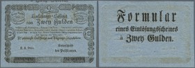 Austria: 2 Gulden 1811 P. A45b FORMULAR, one vertical crease, no holes or tears, condition: XF.
