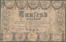 Austria: 1000 Gulden 1825 P. A67b FORMULAR, 3 vertical folds, several stain dots in paper, corner folds, no holes or tears, condition: F.