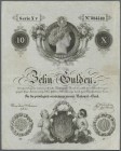 Austria: 10 Gulden 1841 P. A71a, very rare banknote in exceptional condition, light center and horizontal fold, no holes or tears, bank stamped on bac...