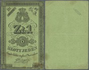 Poland: 1 Zloty 1831, P.A22 in nice used condition with minor stains and some folds. Condition: F+