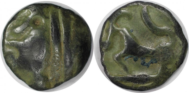 Keltische Münzen. GALLIA. SEQUANI. Potin ca. 100-60 v. Chr., 3.68 g. 17.5 mm. Ca...