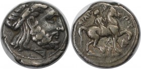 Keltische Münzen, PANNONIA. Tetradrachme ca. 3./2. Jahrhundert v. Chr, Silber. 13.93 g. 21.8 mm. vgl. slg. Lanz, №356. Sehr schön