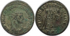 Römische Münzen, MÜNZEN DER RÖMISCHEN KAISERZEIT. Maximianus Herculius, 286-310 n.Chr, Antoninianus. Kopf des Kaisers / Kaiser und Jupiter. D in cente...