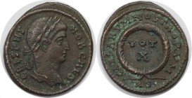 Römische Münzen, MÜNZEN DER RÖMISCHEN KAISERZEIT. Crispus, Caesar 317 - 326 n. Chr. Follis (Roma) 321 n. Chr., Vs: ICRISPVSNOBCAES Rs: VOT/X in Kranz ...