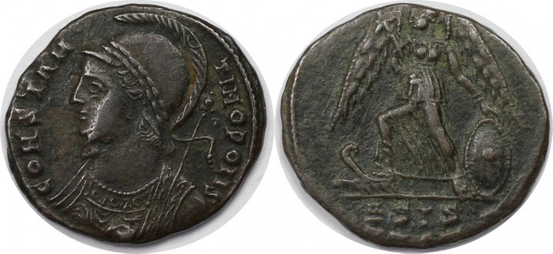 Römische Münzen, MÜNZEN DER RÖMISCHEN KAISERZEIT. Constantinopolis. Follis (Sisc...