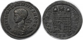 Römische Münzen, MÜNZEN DER RÖMISCHEN KAISERZEIT. Constantins (II.) als Caesar 324-337 n. Chr. Follis (Trier), 2. Offizin. (324-330 n. Chr). Vs: FL IV...