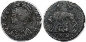 Römische Münzen, MÜNZEN DER RÖMISCHEN KAISERZEIT. Constantin d. Gr. 306-337 n. Chr. Red Follis (Sisca) 330-335 n. Chr, 17 mm. Vs: VRBS ROMA Drapierte ...