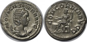 Römische Münzen, MÜNZEN DER RÖMISCHEN KAISERZEIT. Rom. Otacilia Severa 244 - 249 n. Chr., Antoninianus 247 n. Chr, 4.44 gms. Silber. RIC 126. Stempelg...