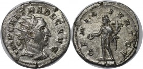 Römische Münzen, MÜNZEN DER RÖMISCHEN KAISERZEIT. ROM. TRAJANUS DECIUS. Antoninianus 249-251 n. Chr, 4.20 gms. Silber. RIC 38a. Stempelglanz