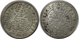 RDR – Habsburg – Österreich, RÖMISCH-DEUTSCHES REICH. Leopold I (1657-1705). Groschen / 3 Kreuzer 1696, Pressburg. Fast Vorzüglich