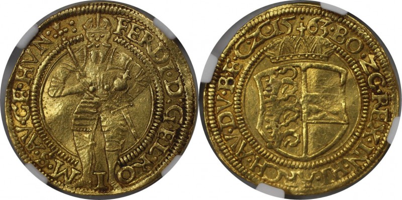 RDR – Habsburg – Österreich, RÖMISCH-DEUTSCHES REICH. Ferdinand I. Dukat 1563, K...