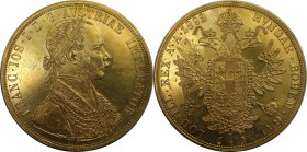 RDR – Habsburg – Österreich, KAISERREICH ÖSTERREICH. Franz Joseph (1848-1916). 4 Dukaten 1892, Wien, Gold. Fr: 487, Herinek: 47, Jaeger 345. Schön-seh...