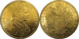 RDR – Habsburg – Österreich, KAISERREICH ÖSTERREICH. Franz Joseph (1848-1916). 4 Dukaten 1909, Wien, Gold. Fr: 487, Herinek: 64, Jaeger 345. Schön-seh...