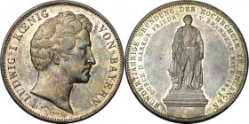 Altdeutsche Münzen und Medaillen, BAYERN / BAVARIA. Ludwig I (1825-1848). Hochschule Erlangen. Geschichtsdoppeltaler 1843, Silber. KM 817. AKS 105. Vo...