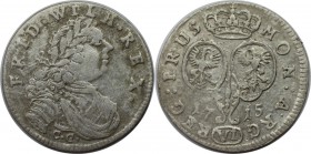 Altdeutsche Münzen und Medaillen, BRANDENBURG IN PREUSSEN. Friedrich Wilhelm I (1713-1740). 6 Kreuzer 1715, Sehr schön+