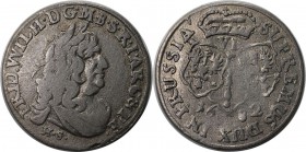 Altdeutsche Münzen und Medaillen, BRANDENBURG IN PREUSSEN. Friedrich Wilhellm (1640 - 1688). 6 Gröscher 1682 HS, Silber. Sehr schön