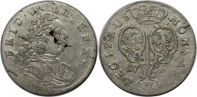 Altdeutsche Münzen und Medaillen, BRANDENBURG IN PREUSSEN. Friedrich Wilhelm I (1713-1740). 6 Kreuzer 1716, Sehr schön+