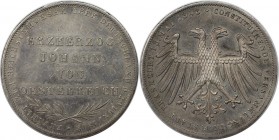 Altdeutsche Münzen und Medaillen, FRANKFURT. Frankfurt am Main. Doppelgulden 1848, 21,17 g. Silber. Dav. 644, AKS 39. Vorzüglich-Stempelglanz. Feine T...