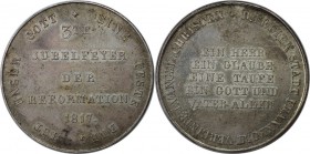 Altdeutsche Münzen und Medaillen, FRANKFURT-STADT. a.d. 300 Jf. der Reformation. Silbermedaille 1817, D=39mm. Silber. 21.66 gms. J.u.F. 1014, Slg. Whi...