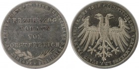Altdeutsche Münzen und Medaillen, FRANKFURT-STADT. Erzherzog Johann von Österreich. Gedenkdoppelgulden 1848. Silber. J.46, Thun 135, AKS 39. gutes Vor...