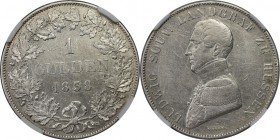 Altdeutsche Münzen und Medaillen, HESSEN-HOMBURG. Landgraf Ludwig (1829-1839). Gulden 1838 XL, Silber. KM 12. Auflage 11000 Stück. NGC XF Details