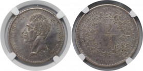 Altdeutsche Münzen und Medaillen, LAUENBURG. Frederik VI. (1808-1839). 2/3 Taler 1830 FF, Silber. KM 25. NGC AU-53
