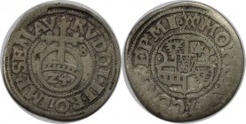 Altdeutsche Münzen und Medaillen, Minden-Bistum. Anton von Schaumburg (1587-1599). 1/24 Taler 1598, Silber. Sehr schön. Selten!