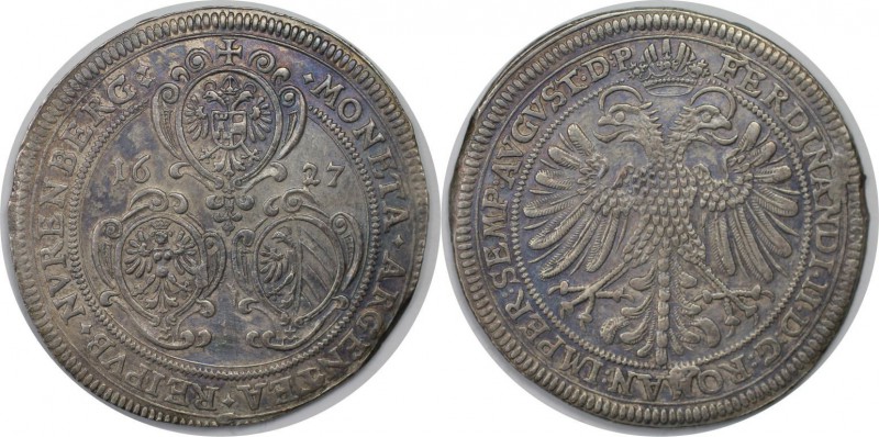 Altdeutsche Münzen und Medaillen, NÜRNBERG, Stadt. 1 Taler 1627, Silber. Dav. 56...