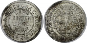 Altdeutsche Münzen und Medaillen, SACHSEN - ALBERTINE. Johann Georg IV. (1691-1694). 1/12 Taler 1694 EPH, Leipzig. Silber. Slg. Merseburger 1346 Kohl ...