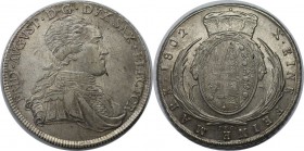 Altdeutsche Münzen und Medaillen, SACHSEN - ALBERTINE. Friedrich August III (1763-1806). 1 Taler 1802, Silber. Dav. 850. Vorzüglich