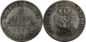 Altdeutsche Münzen und Medaillen, Schwarzburg-Sondershausen. Günther Friedrich Karl II (1835-1880). 1/2 Silbergroschen 1858 A, Silber. KM 144. Sehr sc...