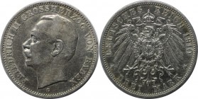 Deutsche Münzen und Medaillen ab 1871, REICHSSILBERMÜNZEN, Baden, Friedrich II (1907-1918). 3 Mark 1910 G, Silber. Jaeger 39. Sehr schön-vorzüglich...