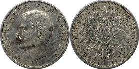 Deutsche Münzen und Medaillen ab 1871, REICHSSILBERMÜNZEN, Bayern, Otto (1886-1913). 3 Mark 1910 D, Silber. Jaeger 47. Sehr schön-vorzüglich