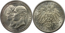 Deutsche Münzen und Medaillen ab 1871, REICHSSILBERMÜNZEN, Mecklenburg-Schwerin. Friedrich Franz IV. zur Hochzeit mit Alexandra. 2 Mark 1904 A, Jaeger...