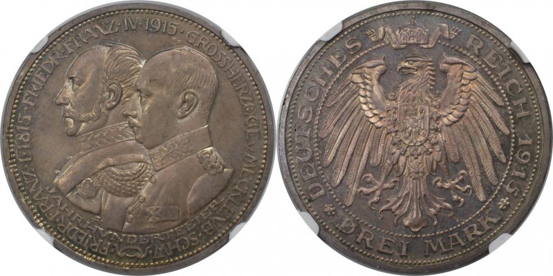 Deutsche Münzen und Medaillen ab 1871, REICHSSILBERMÜNZEN, Mecklenburg-Schwerin....
