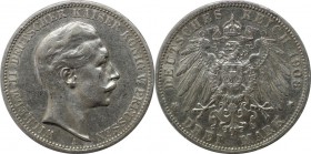 Deutsche Münzen und Medaillen ab 1871, REICHSSILBERMÜNZEN, Preußen, Wilhelm II (1888-1918). 3 Mark 1908 A, Silber. Jaeger 103. Vorzüglich