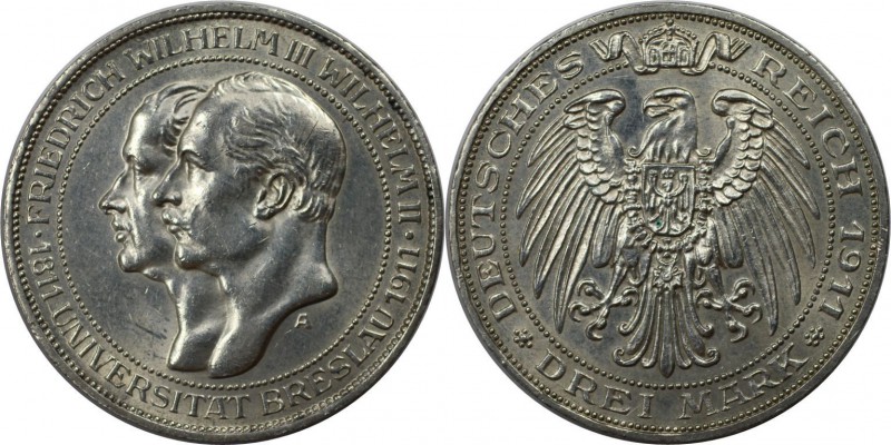 Deutsche Münzen und Medaillen ab 1871. REICHSSILBERMÜNZEN. Preußen. Wilhelm II (...