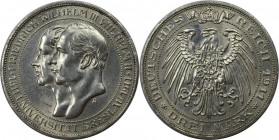 Deutsche Münzen und Medaillen ab 1871. REICHSSILBERMÜNZEN. Preußen. Wilhelm II (1888-1918). 3 Mark 1911 A. Silber. Jaeger 108. Vorzüglich. Kratzer