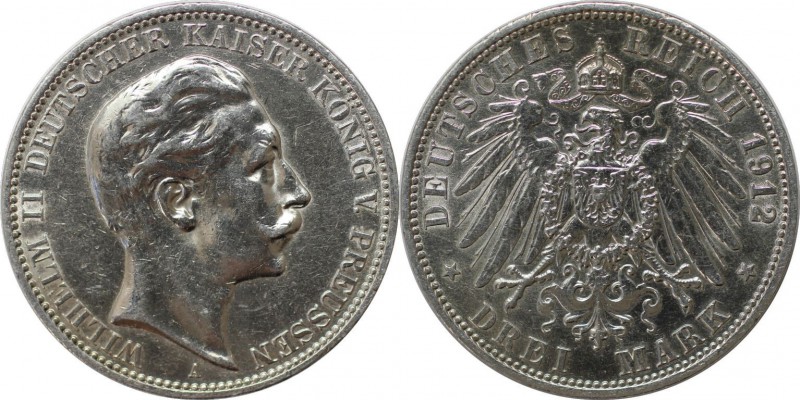 Deutsche Münzen und Medaillen ab 1871, REICHSSILBERMÜNZEN, Preußen, Wilhelm II (...