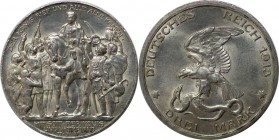 Deutsche Münzen und Medaillen ab 1871, REICHSSILBERMÜNZEN, Preußen, Wilhelm II (1888-1918). Befreiungskriege. 3 Mark 1913, Silber. Jaeger 110. Vorzügl...