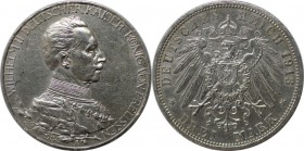Deutsche Münzen und Medaillen ab 1871, REICHSSILBERMÜNZEN, Preußen, Wilhelm II (1888-1918). 25 jähriges Regierungsjubiläum. 3 Mark 1913 A, Silber. Jae...