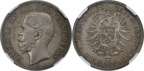 Deutsche Münzen und Medaillen ab 1871 .REICHSSILBERMÜNZEN. Reuß. Jungere Linie. Heinrich XIV(1867-1913). 2 Mark 1884 A, Silber. Jaeger 120. Vorzüglich...