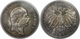 Deutsche Münzen und Medaillen ab 1871, REICHSSILBERMÜNZEN, Sachsen, Georg (1902-1904). 5 Mark 1904 E, Auf seinen Tod. Silber. KM 1262. PCGS MS-65