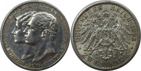 Deutsche Münzen und Medaillen ab 1871, REICHSSILBERMÜNZEN, Sachsen-Weimar-Eisenach. Wilhelm Ernst Hochzeit mit Caroline v. Reuß. 2 Mark 1903 A, Silber...