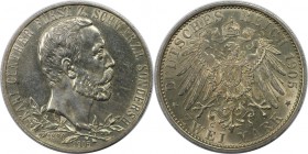 Deutsche Münzen und Medaillen ab 1871, REICHSSILBERMÜNZEN, Schwarzburg-Sondershausen, Karl Gunther (1880-1909). 2 Mark 1905 A, 25 Jahre Regierung, bre...