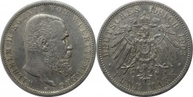 Deutsche Münzen und Medaillen ab 1871, REICHSSILBERMÜNZEN, Württemberg, Wilhelm II (1891-1918). 5 Mark 1903 F, Silber. Jaeger 176. Sehr schön+