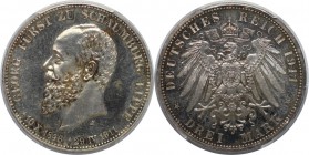 Deutsche Münzen und Medaillen ab 1871, REICHSSILBERMÜNZEN, Schaumburg-Lippe, Georg (1893-1911). 3 Mark 1911 A, Berlin, KM 55. PCGS PR-64 Cameo