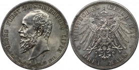 Deutsche Münzen und Medaillen ab 1871, REICHSSILBERMÜNZEN. Schaumburg-Lippe, Adolf Georg (1860-1893). 3 Mark 1911 A, Tod des Fursten. Vs: kopf n.l. / ...