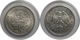 Deutsche Münzen und Medaillen ab 1871, WEIMARER REPUBLIK. Eichbaum. 5 Reichmark 1931 F, Silber. KM 56. Jaeger 331. ANACS MS-60