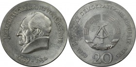 Deutsche Münzen und Medaillen ab 1945, Deutsche Demokratische Republik bis 1990. Johann Wolfgang von Goethe. 20 Mark 1969 A, Silber. Jaeger 1525. Stem...